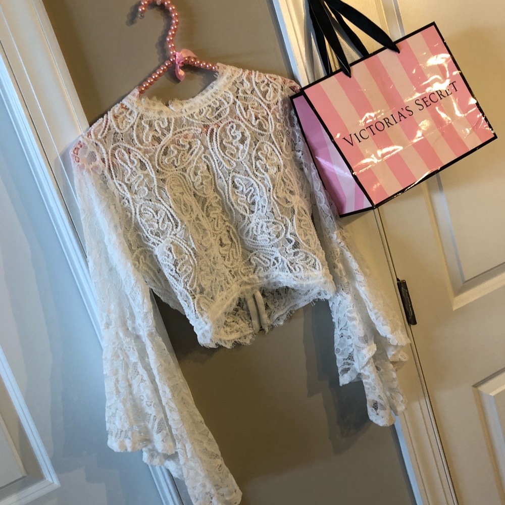 Nikki Lace White Top - Casual Blouse